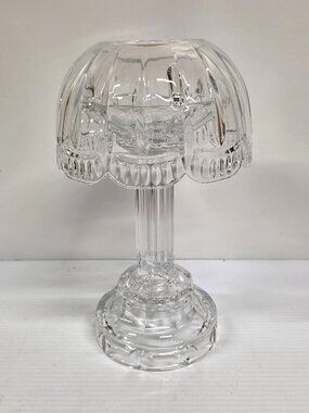 Shannon Godinger Fairy Lamp 24% Lead Hurricane Pedestal Candle Holder 12" Chip